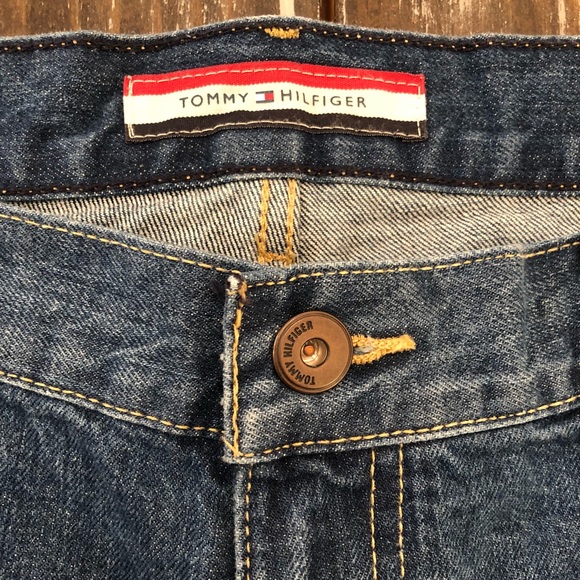 TOMMY HILFIGER Classic Straight Mens 36x30 Vintage Denim Blue Jeans Fast Ship - Picture 2 of 8